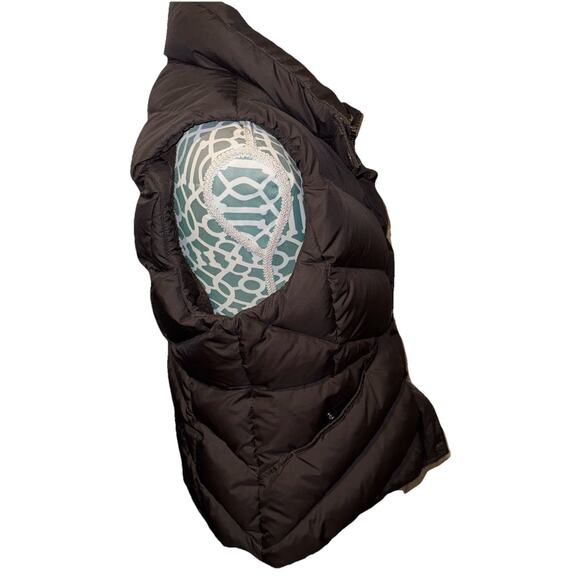 J Crew Brown Puffer DOWN Vest Zip And Snap, Pockets Women’s Large - Picture 3 of 13